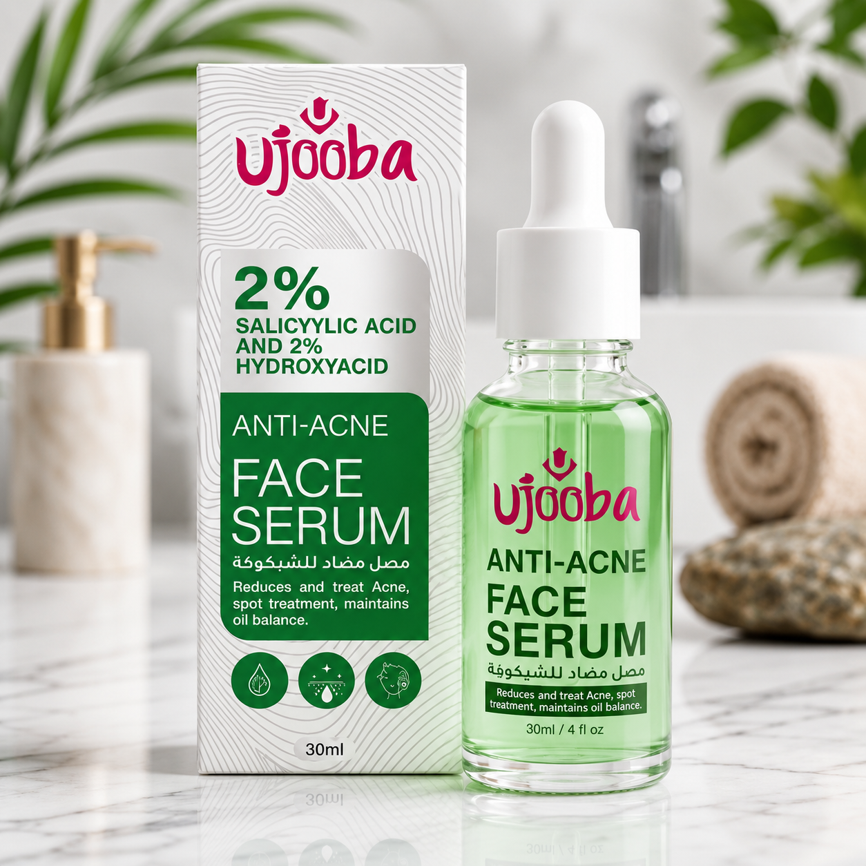 Ujooba Anti-Acne Face Serum 30ML – 2% Salicylic Acid + 2% Hydroxyacid