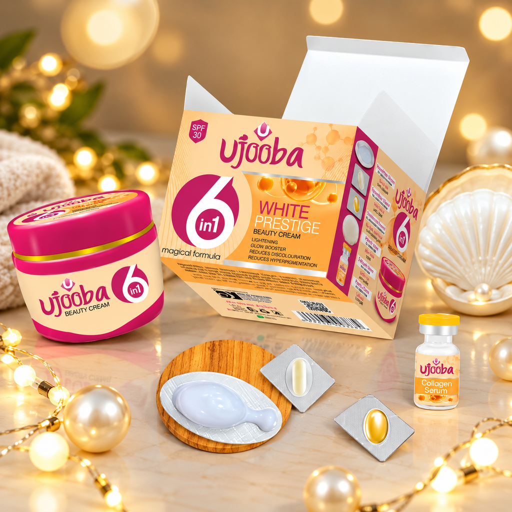 Ujooba White Prestige 6-in-1 Set – Cream, Serum, Soap & SPF